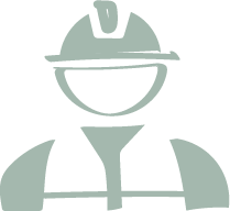 Pictogramme de personne travaillant sur un chantier